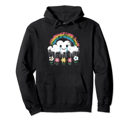 Crying Cloud Waters Flowers Colorful Hoodie - Aesthetic Graphic for Adults - T-Shirt, Sweatshirt, Hoodie