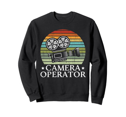 Cameraman Video Film Camera Sweatshirt - Trendy Graphic for Adults - T-Shirt, Sweatshirt, Hoodie