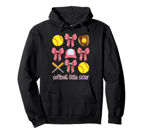 Softball Little Sister Softball Player Hoodie - Trendy Graphic Men Women - T-Shirt, Sweatshirt, Hoodie