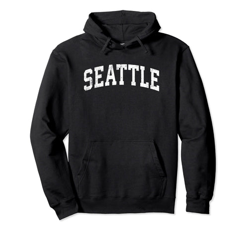 Seattle Washington Wa Varsity Sports Text Hoodie - Graphic Print Unisex - T-Shirt, Sweatshirt, Hoodie