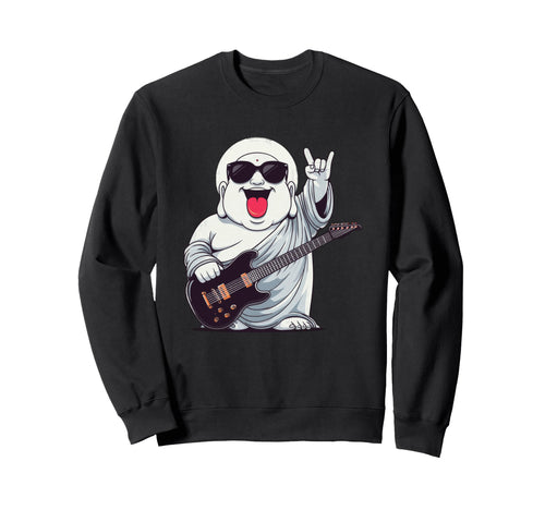 Funny Buddha Rock Music Guitar Sweatshirt - Custom Art Print for Adults - T-Shirt, Sweatshirt, Hoodie