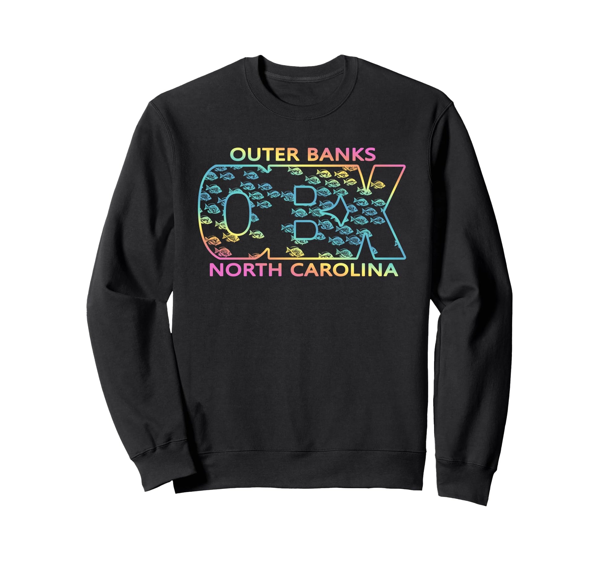Outer Banks Obx Nc Fish School Sweatshirt - Streetwear Style Unisex - T-Shirt, Sweatshirt, Hoodie