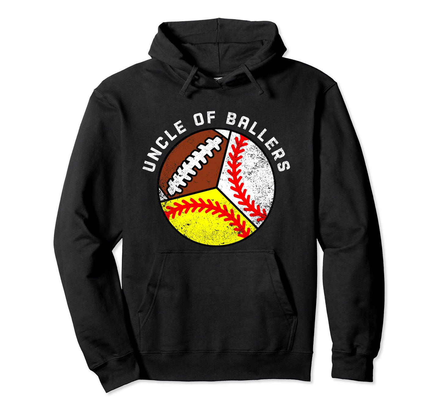 Uncle Ballers Funny Baseball Hoodie - Fun Novelty Design Men Women - T-Shirt, Sweatshirt, Hoodie