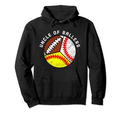 Uncle Ballers Funny Baseball Hoodie - Fun Novelty Design Men Women - T-Shirt, Sweatshirt, Hoodie