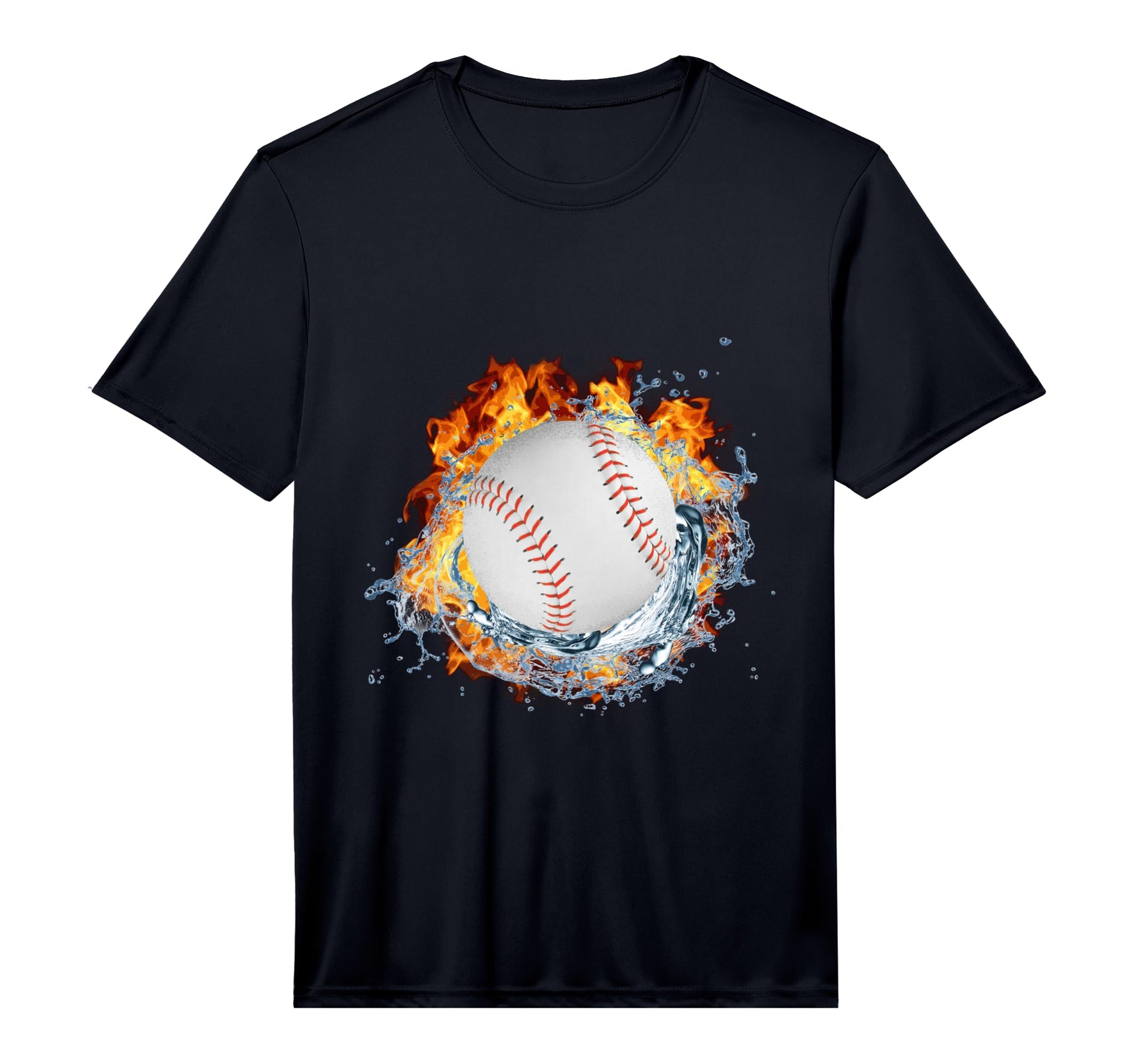 Baseball Ice Splash Fire Flame Sport T-Shirt - Aesthetic Graphic Men Women - T-Shirt, Sweatshirt, Hoodie