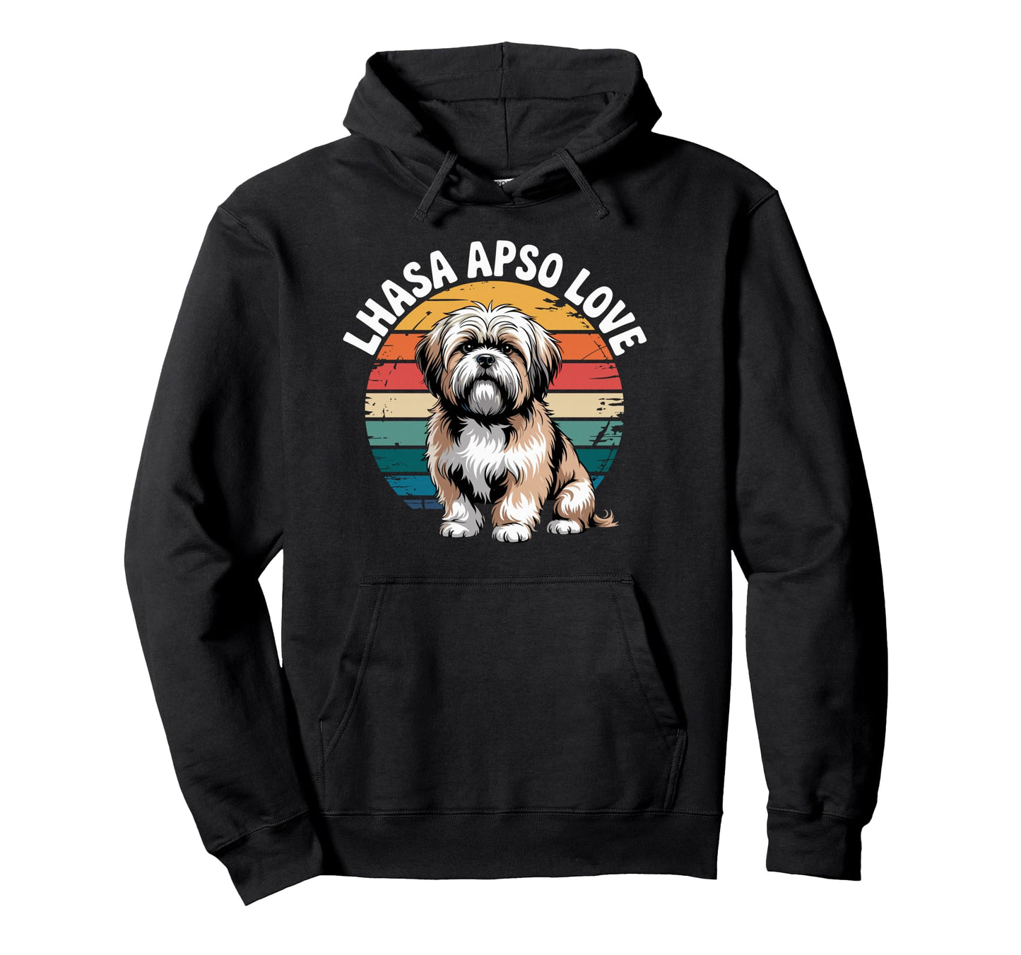 Lhasa Apso Love Rainbow Circle Fun Hoodie - Aesthetic Graphic Men Women - T-Shirt, Sweatshirt, Hoodie