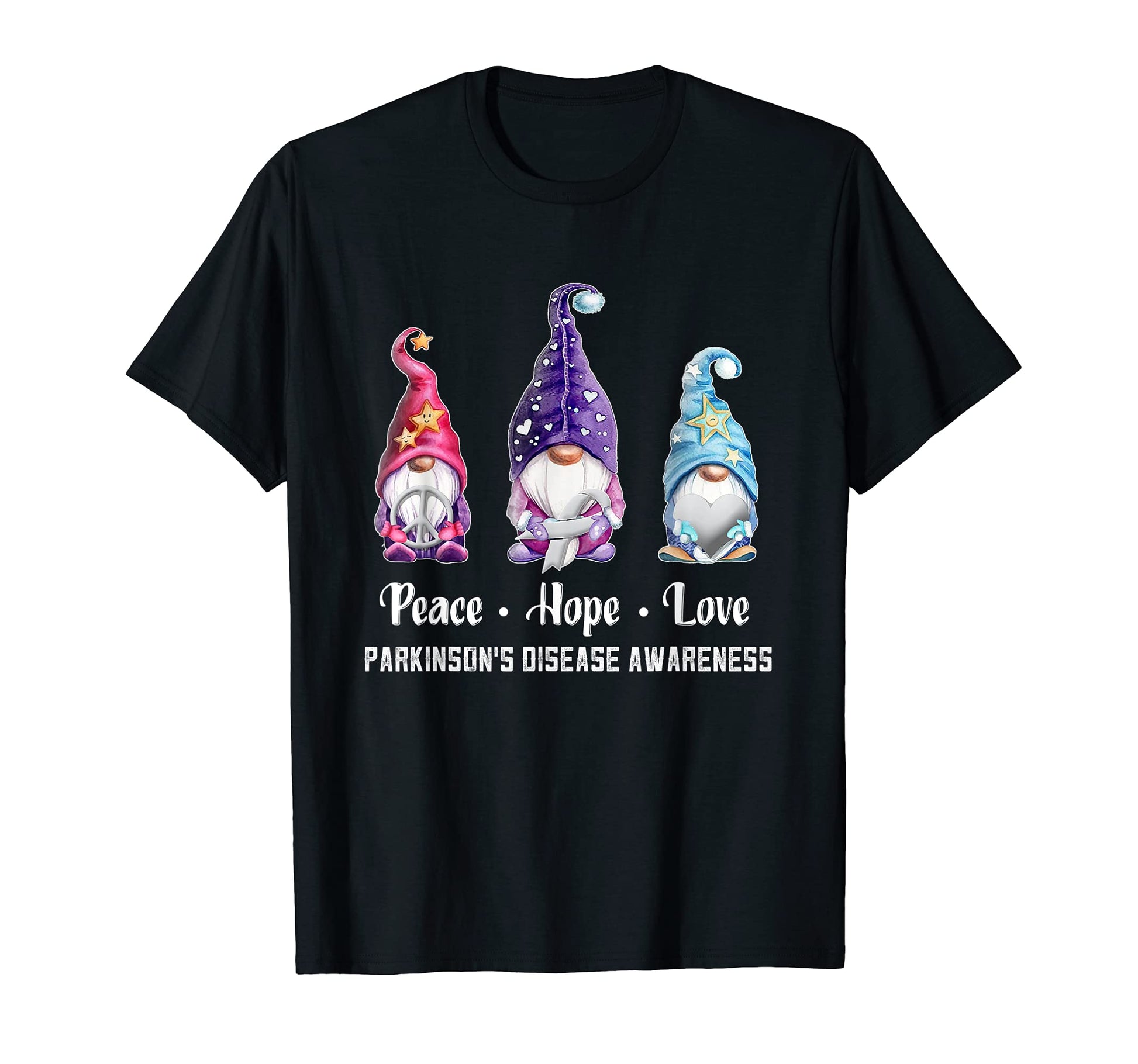 Peace Hope Love Gnomes Parkinsons T-Shirt - Aesthetic Graphic Men Women - T-Shirt, Sweatshirt, Hoodie