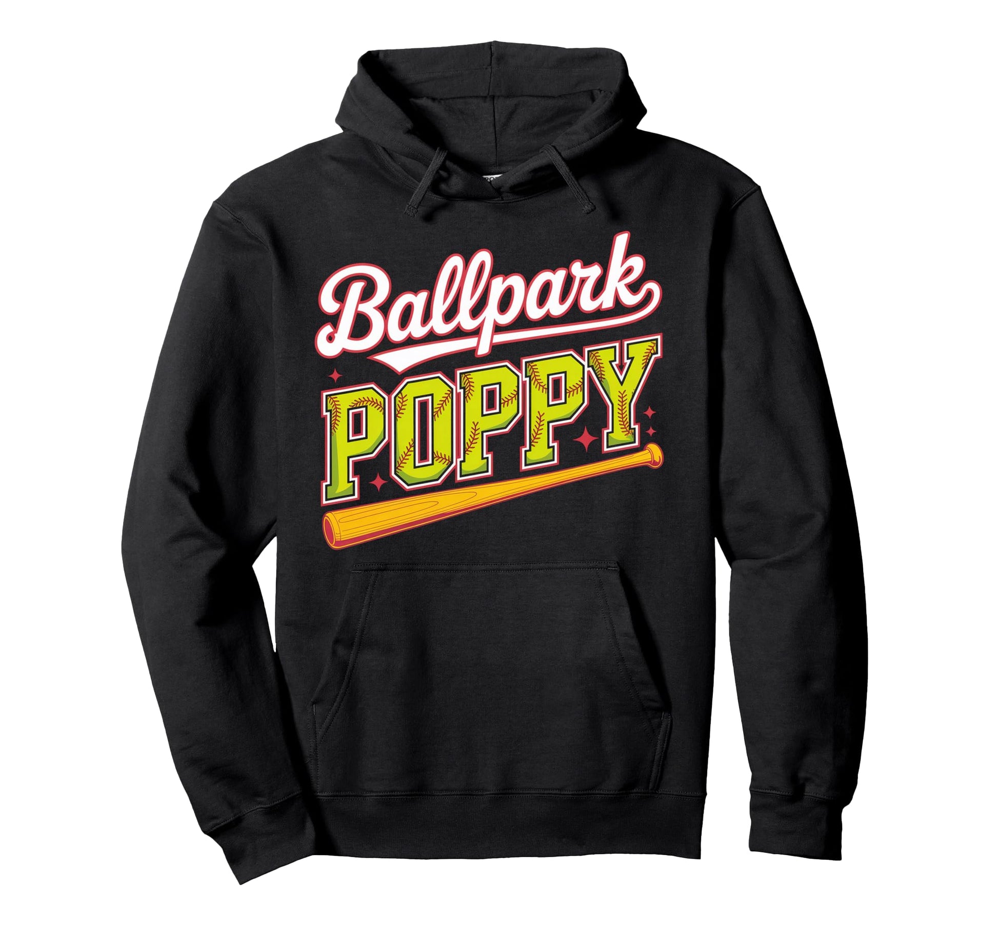 Ballpark Poppy Softball Grandpa Ball Game Hoodie - Streetwear Style Unisex - T-Shirt, Sweatshirt, Hoodie