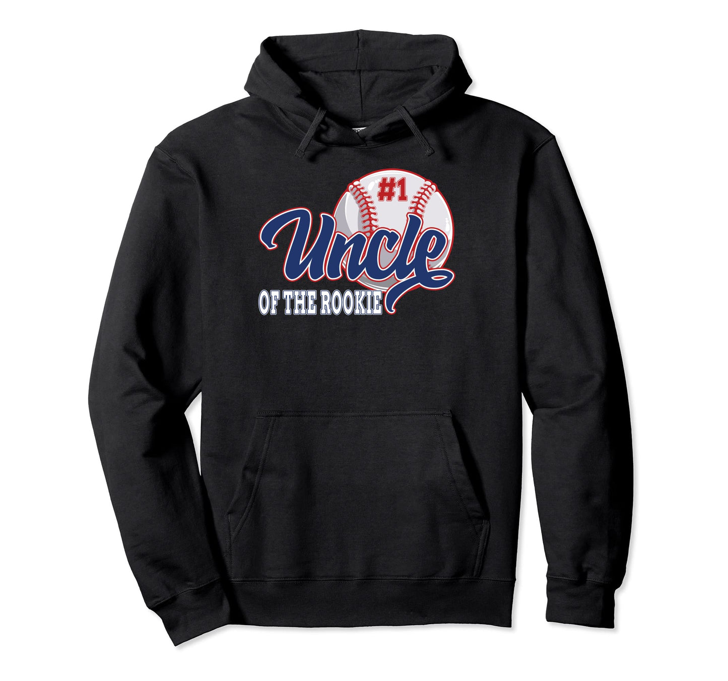 Uncle Rookie Baseball 1St Birthday Baseball Hoodie - Graphic Print Unisex - T-Shirt, Sweatshirt, Hoodie