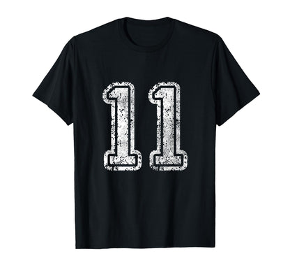 Jersey Number 11 Football Eleven T-Shirt - Trendy Graphic for Adults - T-Shirt, Sweatshirt, Hoodie