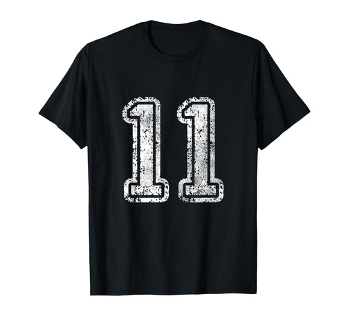 Jersey Number 11 Football Eleven T-Shirt - Trendy Graphic for Adults - T-Shirt, Sweatshirt, Hoodie