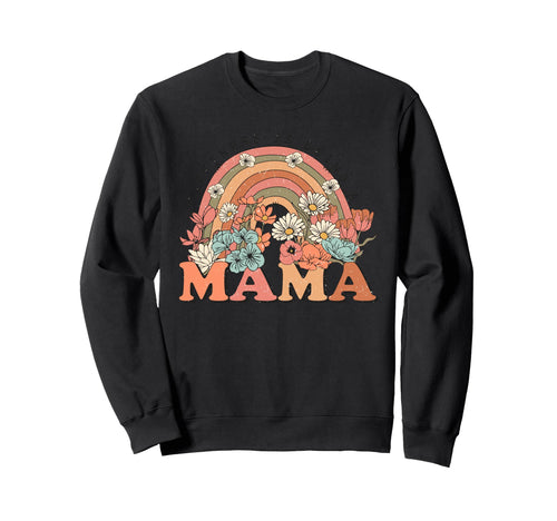 Mama Rainbow Floral Art Mothers Day Sweatshirt - Trendy Graphic Men Women - T-Shirt, Sweatshirt, Hoodie