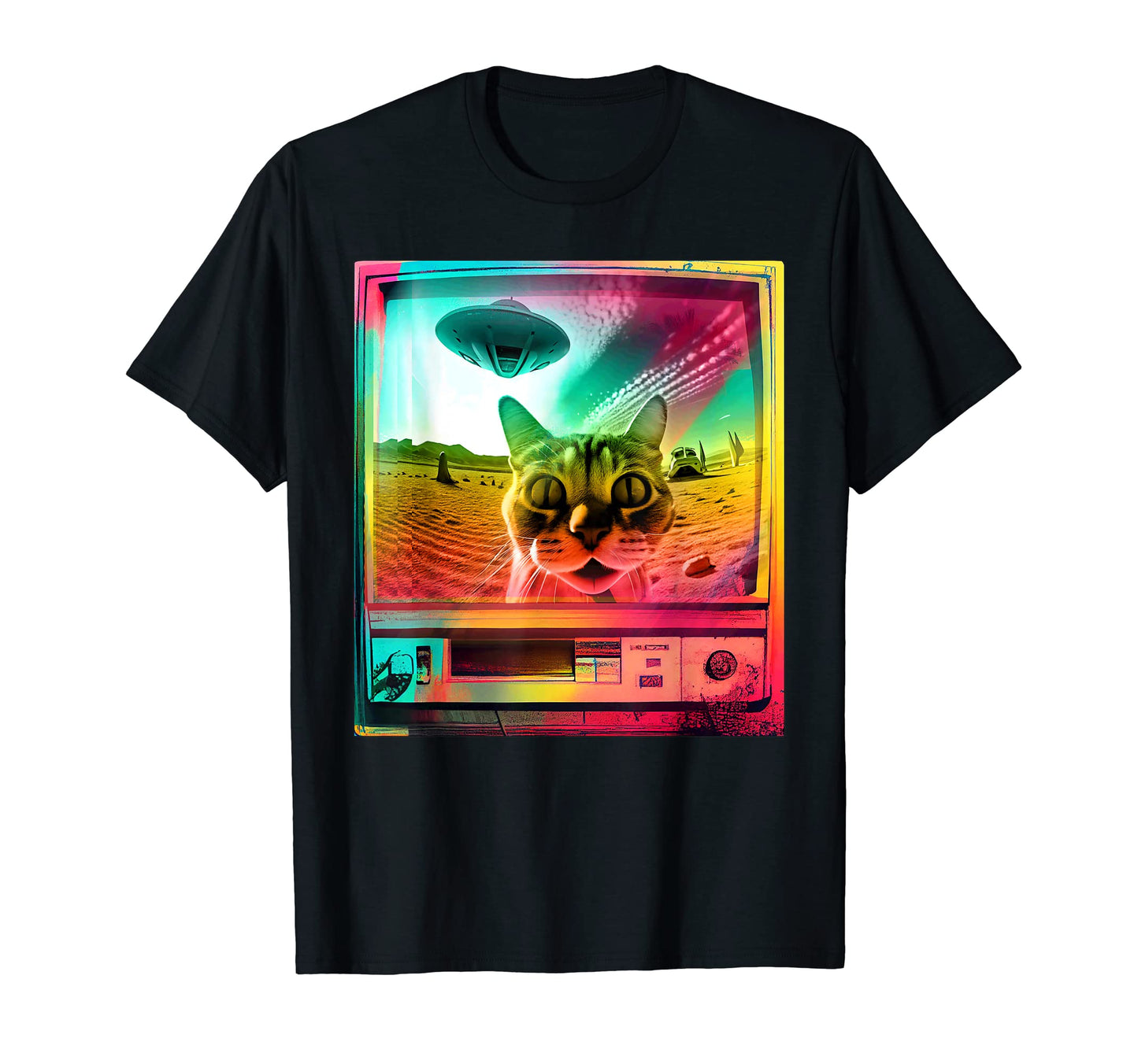 Weirdcore Television 80S 90S Funny Cat T-Shirt - Graphic Print Men Women - T-Shirt, Sweatshirt, Hoodie