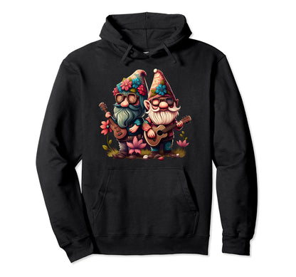 Gnome And Funny Gnome Hippie Sunflower Hoodie - Trendy Graphic Unisex - T-Shirt, Sweatshirt, Hoodie
