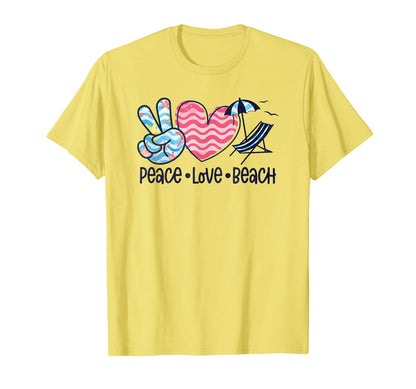 Peace Love Beach Fun Summer Vibes T-Shirt - Novelty Apparel for Adults - T-Shirt, Sweatshirt, Hoodie