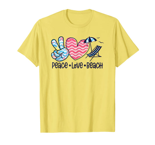 Peace Love Beach Fun Summer Vibes T-Shirt - Novelty Apparel for Adults - T-Shirt, Sweatshirt, Hoodie