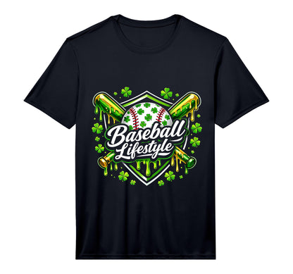 Baseball Lifestyle Shamrock Drip T-Shirt - Casual Everyday Wear for Adults - T-Shirt, Sweatshirt, Hoodie