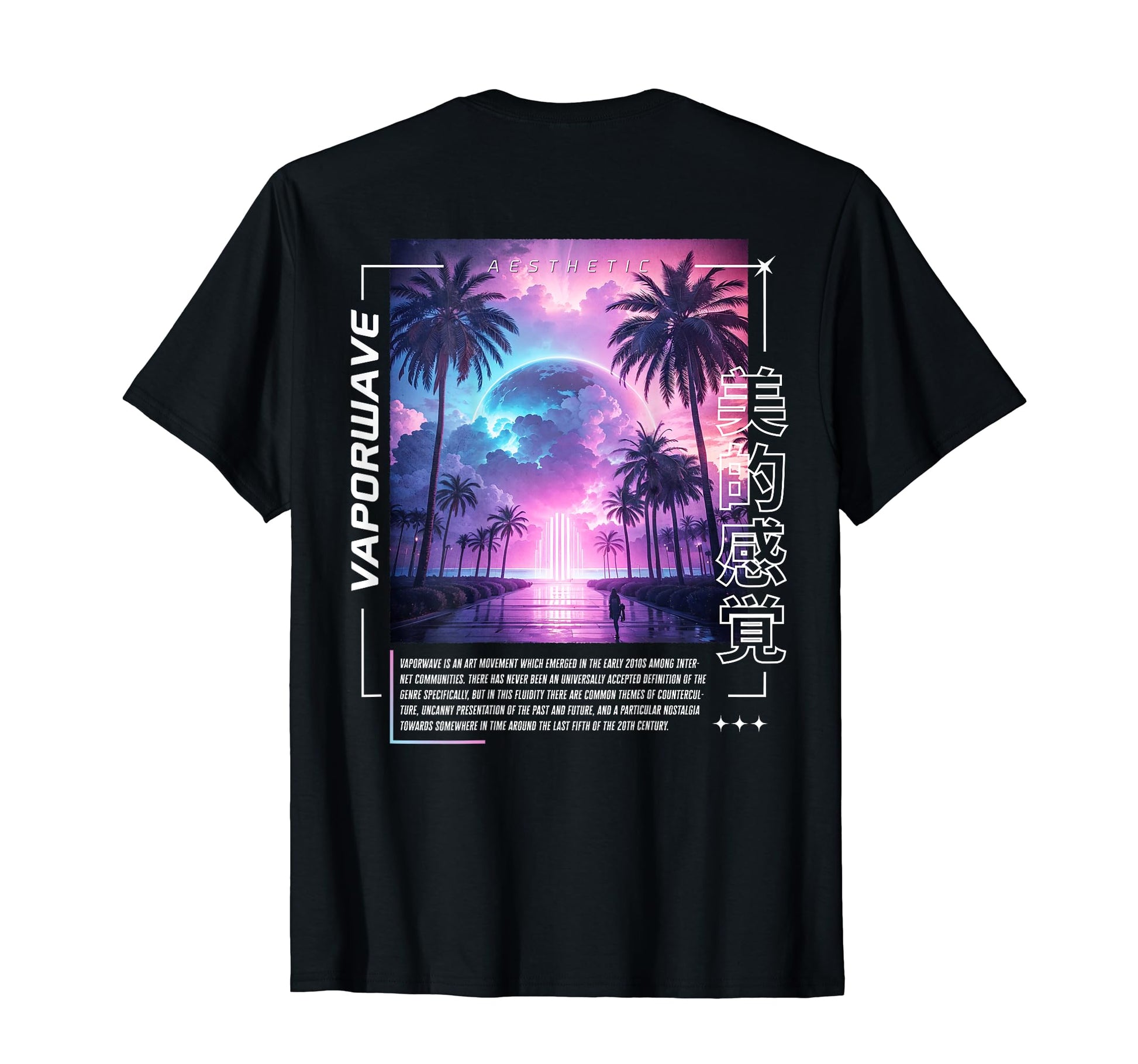 Vaporwave Backprint Aesthetic Liminal T-Shirt - Unique Graphic Men Women - T-Shirt, Sweatshirt, Hoodie