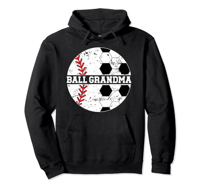 Ball Grandma Baseball Soccer Grandma Hoodie - Minimalist Print for Adults - T-Shirt, Sweatshirt, Hoodie