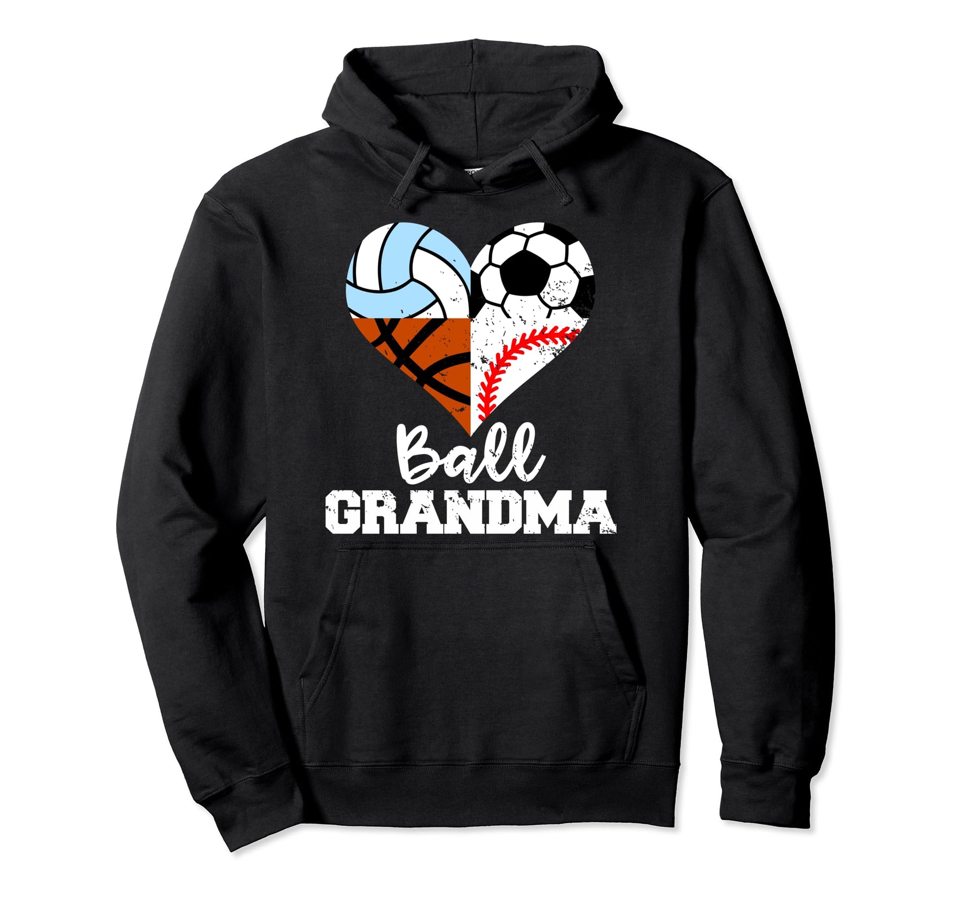 Ball Grandma Funny Soccer Baseball Hoodie - Unique Graphic Men Women - T-Shirt, Sweatshirt, Hoodie