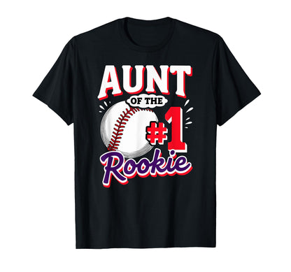 Aunt Rookie 1St Birthday Baseball T-Shirt - Aesthetic Graphic Men Women - T-Shirt, Sweatshirt, Hoodie