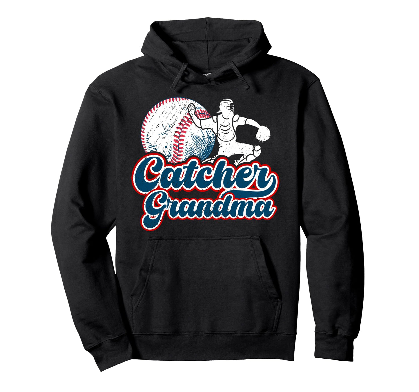 Baseball Catcher Grandma Baseball Hoodie - Custom Art Print Men Women - T-Shirt, Sweatshirt, Hoodie