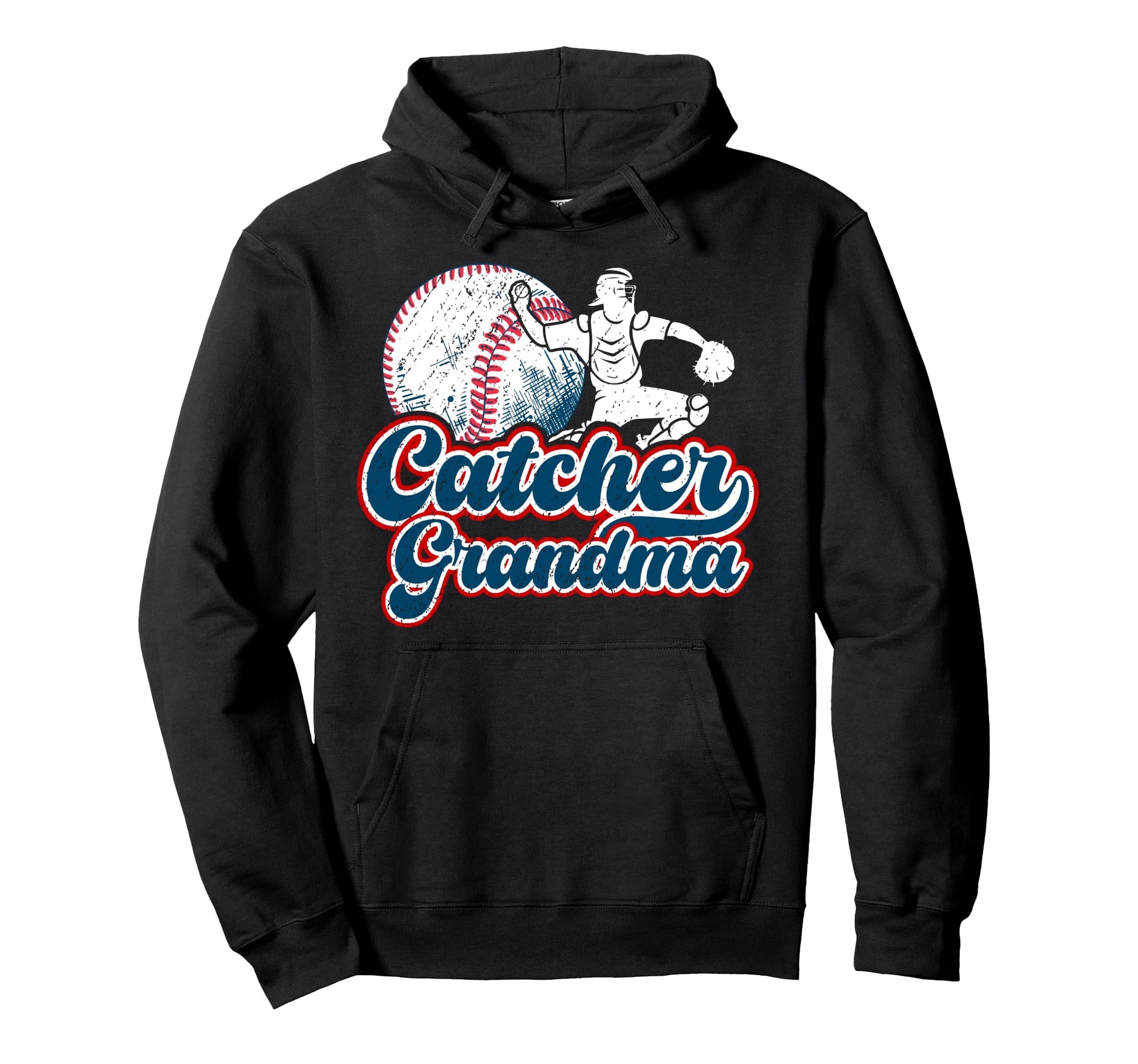 Baseball Catcher Grandma Baseball Hoodie - Custom Art Print Men Women - T-Shirt, Sweatshirt, Hoodie