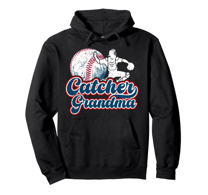 Baseball Catcher Grandma Baseball Hoodie - Custom Art Print Men Women - T-Shirt, Sweatshirt, Hoodie