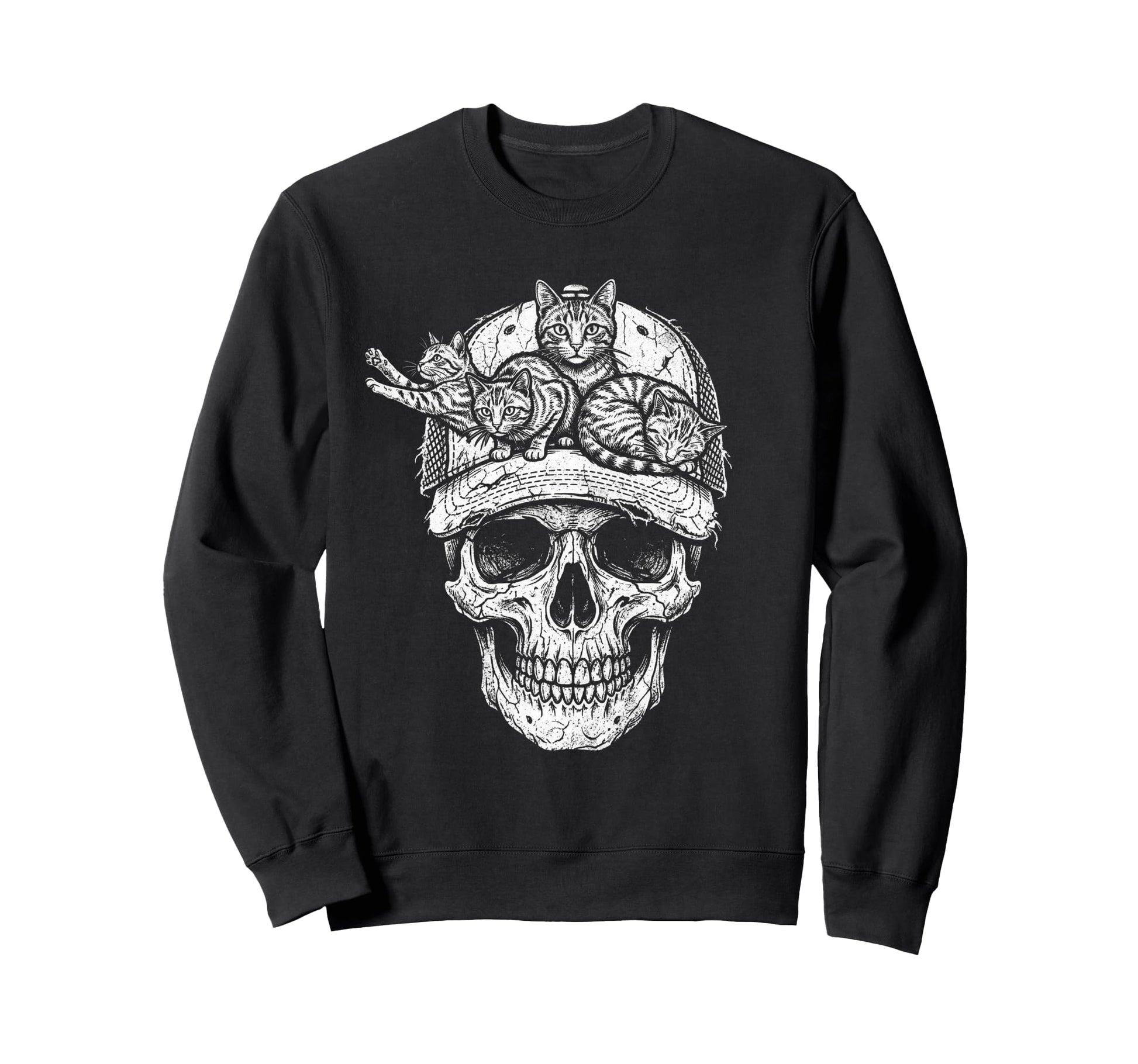 Skull Cat Skeleton Kitty Kitten Gothic Sweatshirt - Graphic Print Unisex - T-Shirt, Sweatshirt, Hoodie