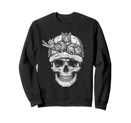Skull Cat Skeleton Kitty Kitten Gothic Sweatshirt - Graphic Print Unisex - T-Shirt, Sweatshirt, Hoodie