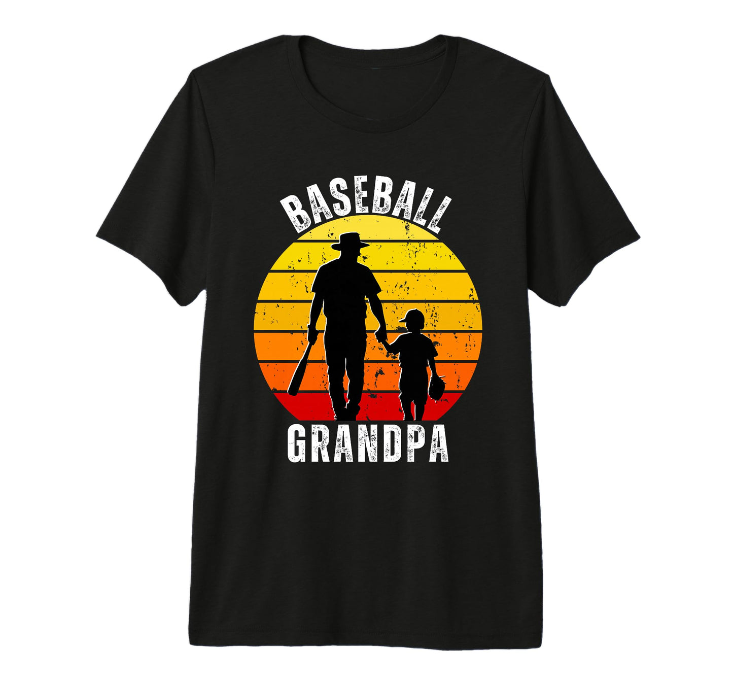 Baseball Grandpa Sunset Holding T-Shirt - Unique Graphic Men Women - T-Shirt, Sweatshirt, Hoodie