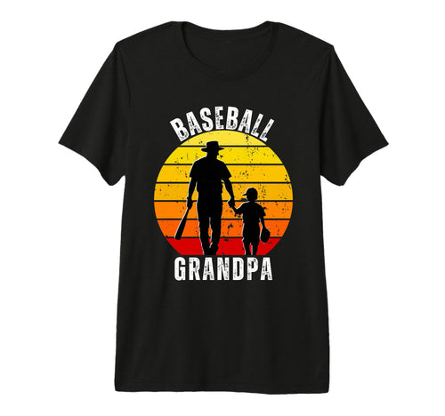Baseball Grandpa Sunset Holding T-Shirt - Unique Graphic Men Women - T-Shirt, Sweatshirt, Hoodie