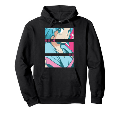 Anime Eyes Japan Culture Art Japanese Hoodie - Minimalist Print Unisex - T-Shirt, Sweatshirt, Hoodie