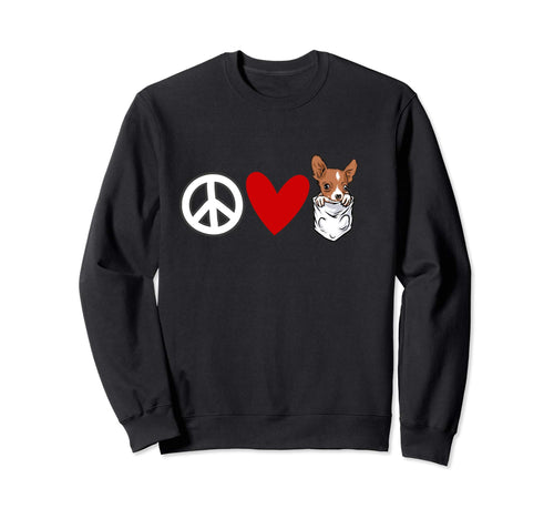 Chihuahua Lovers Peace Love Chihuahua Sweatshirt - Custom Art Print Unisex - T-Shirt, Sweatshirt, Hoodie