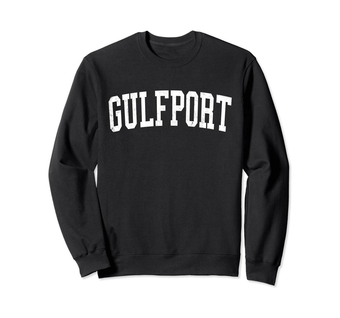 Gulfport Ms Distressed White Sweatshirt - Custom Art Print Men Women - T-Shirt, Sweatshirt, Hoodie
