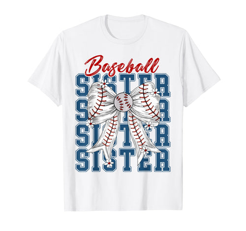 Baseball Sister Coquette Bow T-Shirt - Fun Novelty Design for Adults - T-Shirt, Sweatshirt, Hoodie