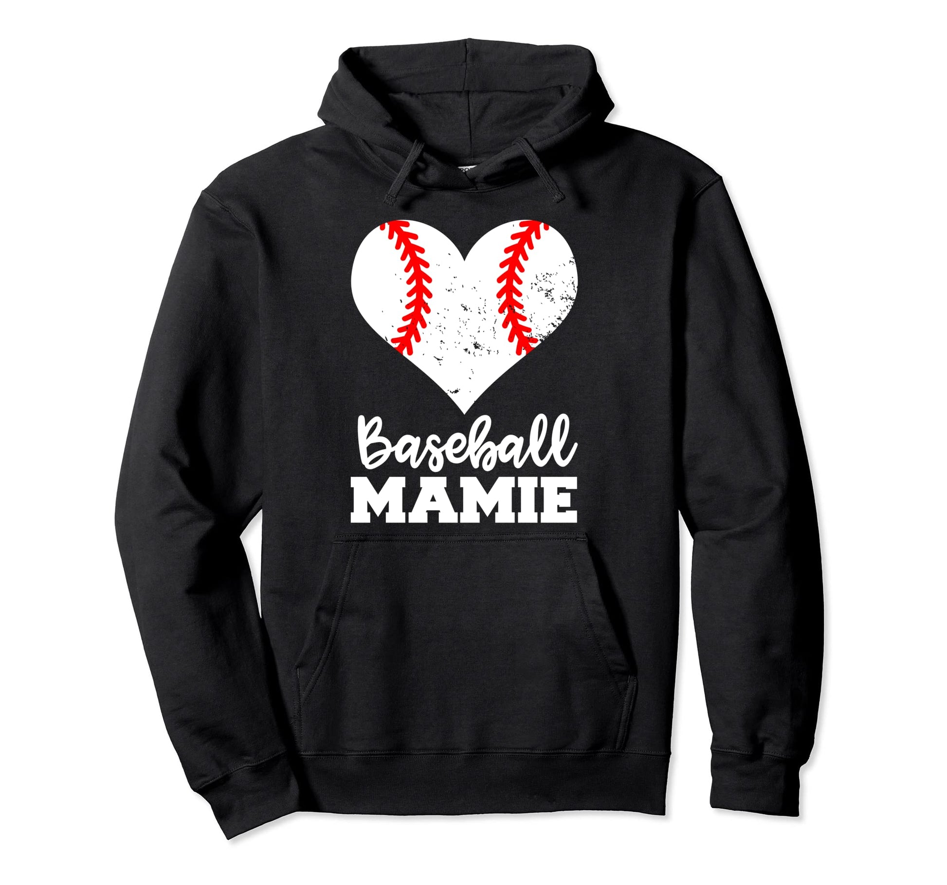 Baseball Mamie Funny Baseball Heart Hoodie - Aesthetic Graphic Unisex - T-Shirt, Sweatshirt, Hoodie