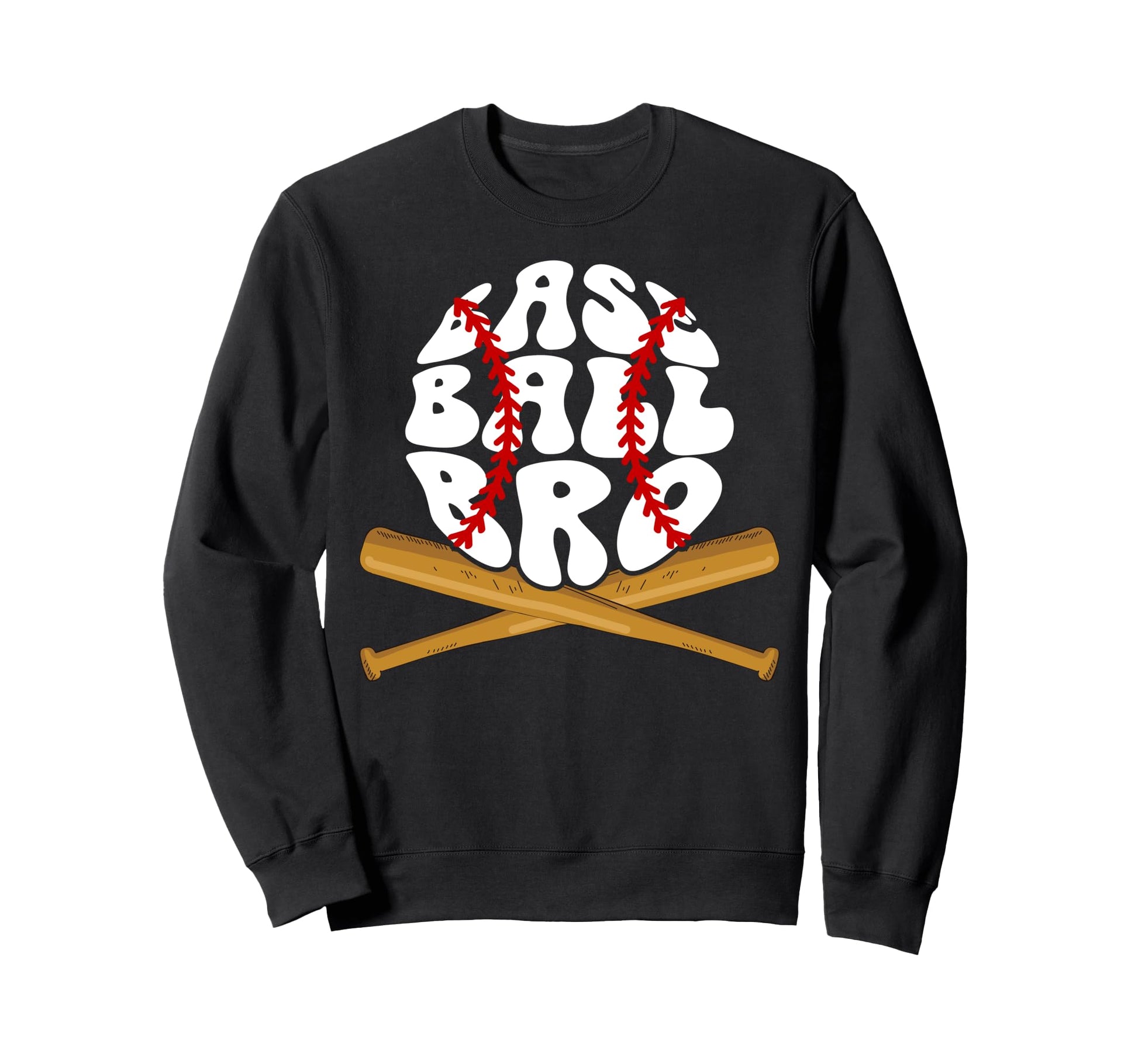 Baseball Bro Groovy Baseball Brother Sweatshirt - Graphic Print Unisex - T-Shirt, Sweatshirt, Hoodie
