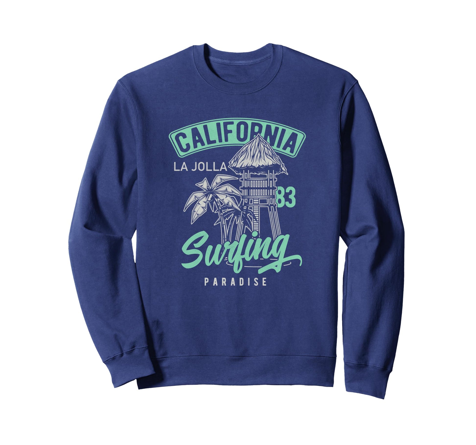 La Jolla 70S 80S Throwback Surf Sweatshirt - Trendy Graphic Unisex - T-Shirt, Sweatshirt, Hoodie