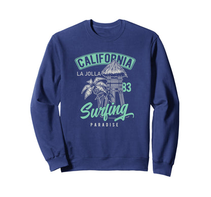 La Jolla 70S 80S Throwback Surf Sweatshirt - Trendy Graphic Unisex - T-Shirt, Sweatshirt, Hoodie