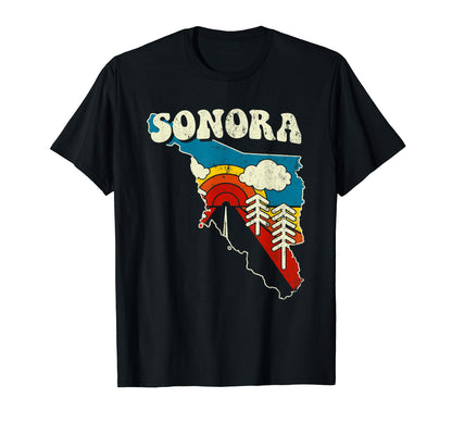 Sonora Mexican State Rainbow Mexico 70S Map T-Shirt - Unique Graphic Unisex - T-Shirt, Sweatshirt, Hoodie