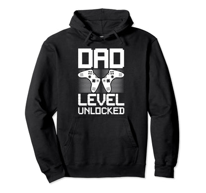 Dad Level Unlocked Gamer Dad Fathers Day Hoodie - Graphic Print for Adults - T-Shirt, Sweatshirt, Hoodie