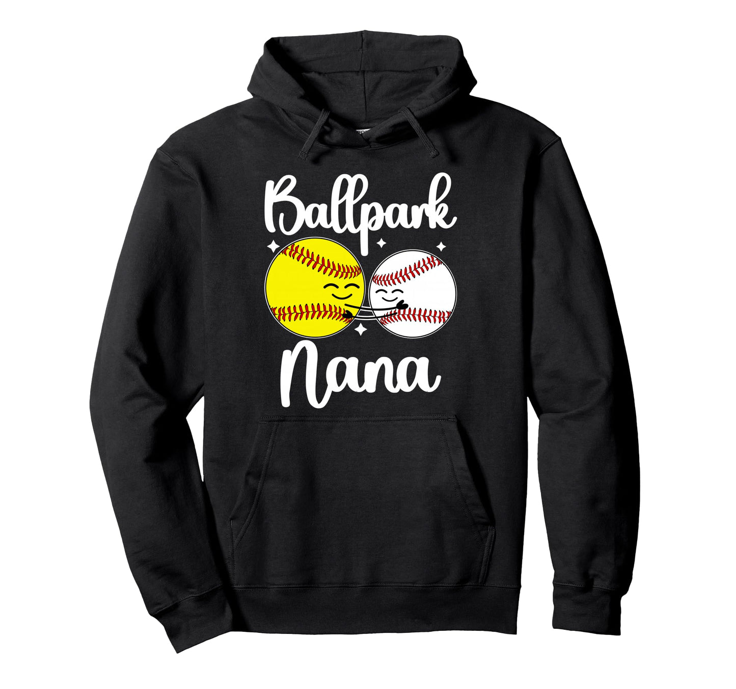 Ballpark Nana Baseball Softball Nana Grandma Hoodie - Graphic Print Unisex - T-Shirt, Sweatshirt, Hoodie