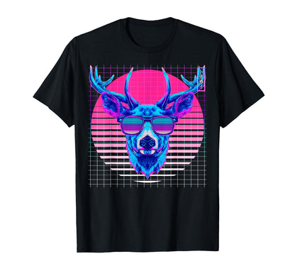 Reindeer Sunglasses Vaporwave Aesthetic T-Shirt - Custom Art Print Unisex - T-Shirt, Sweatshirt, Hoodie