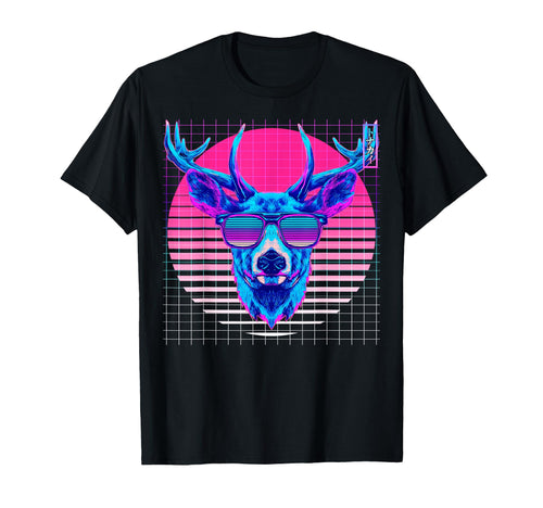 Reindeer Sunglasses Vaporwave Aesthetic T-Shirt - Custom Art Print Unisex - T-Shirt, Sweatshirt, Hoodie
