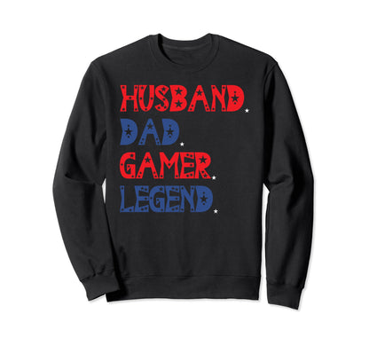 American Husband Dad Gamer Legend Sweatshirt - Custom Art Print Unisex - T-Shirt, Sweatshirt, Hoodie