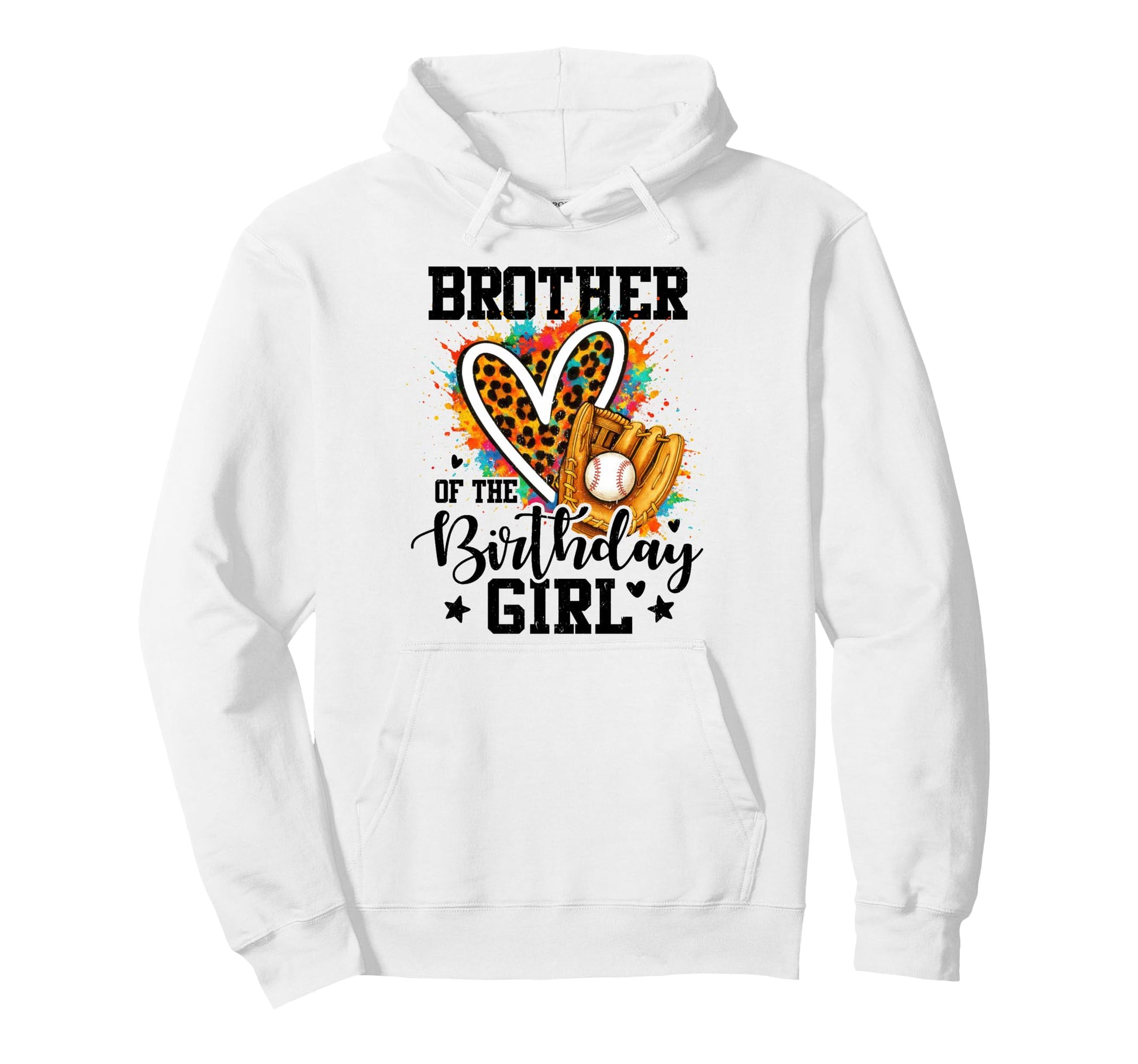 Brother Birthday Baseball Colorful Matching Hoodie - Trendy Graphic Unisex - T-Shirt, Sweatshirt, Hoodie