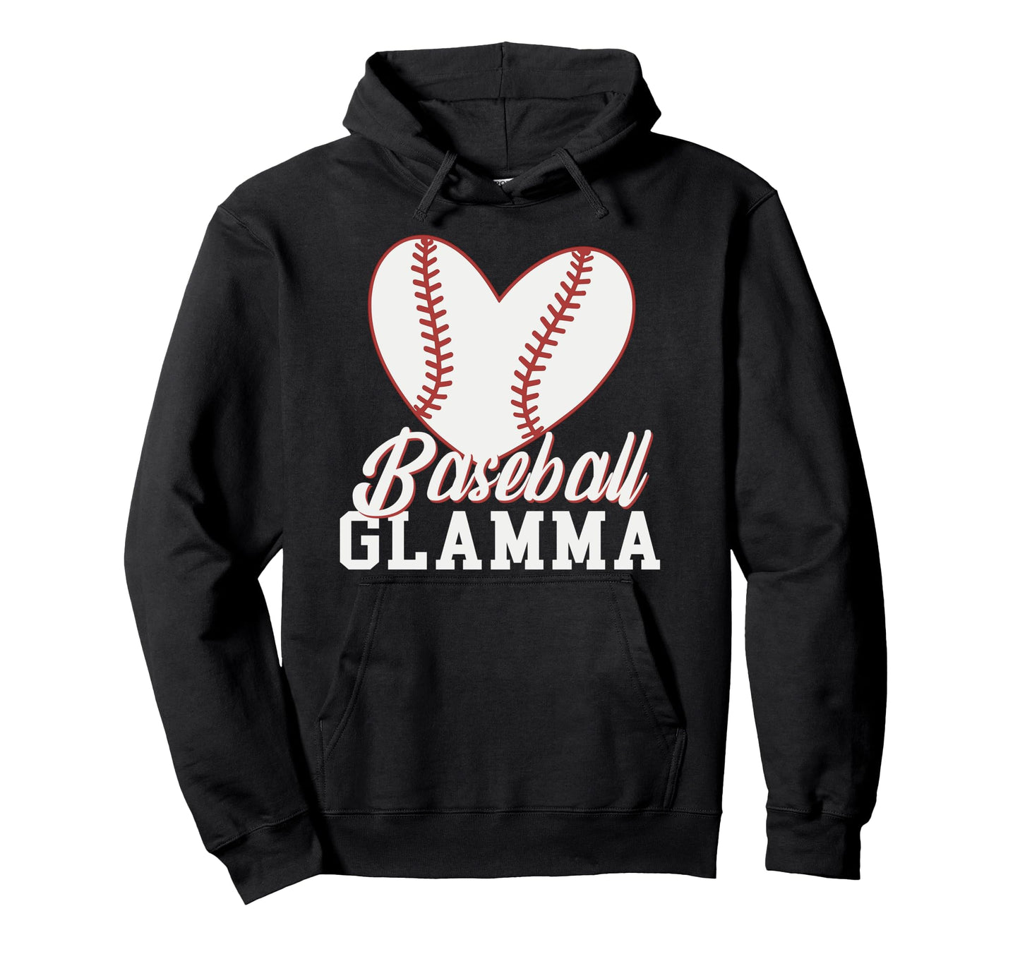 Baseball Glamma Baseball Heart Hoodie - Streetwear Style for Adults - T-Shirt, Sweatshirt, Hoodie