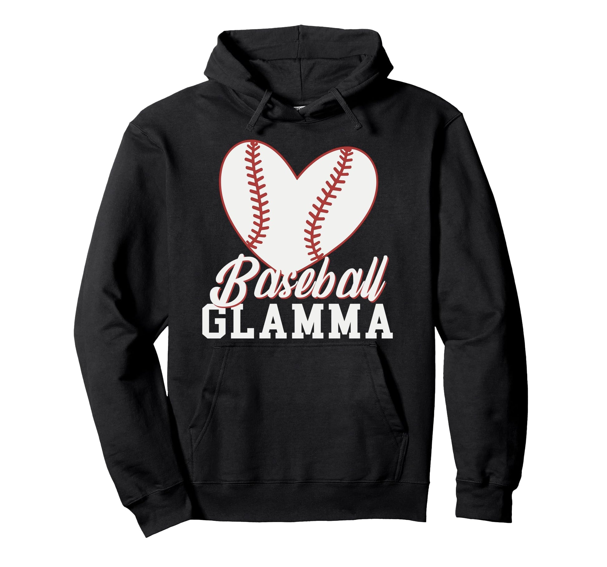 Baseball Glamma Baseball Heart Hoodie - Streetwear Style for Adults - T-Shirt, Sweatshirt, Hoodie