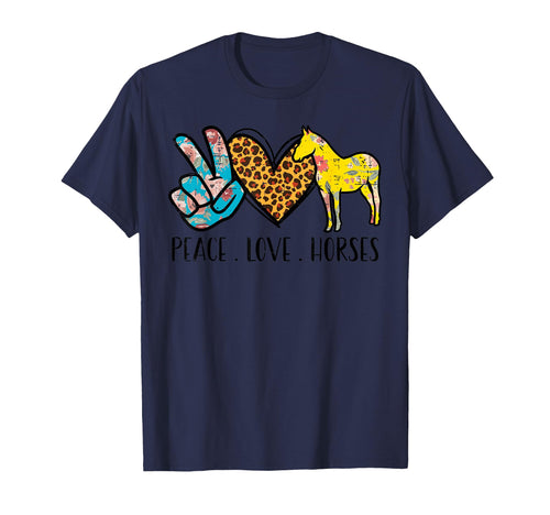 Peace Love Horses Riding Equestrian T-Shirt - Minimalist Print Unisex - T-Shirt, Sweatshirt, Hoodie